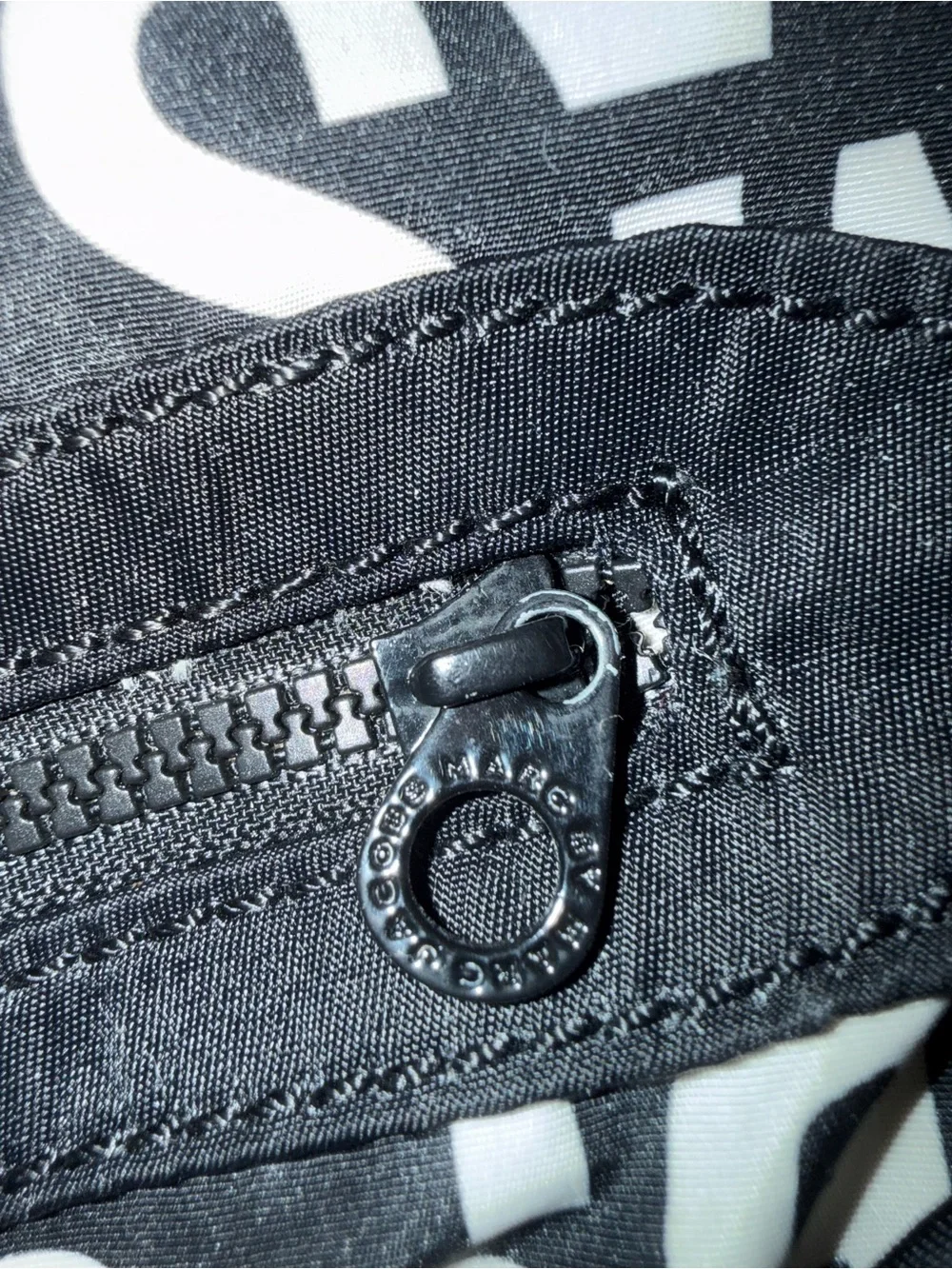 Marc Jacobs Black Quilted Tote with Logo Plaque